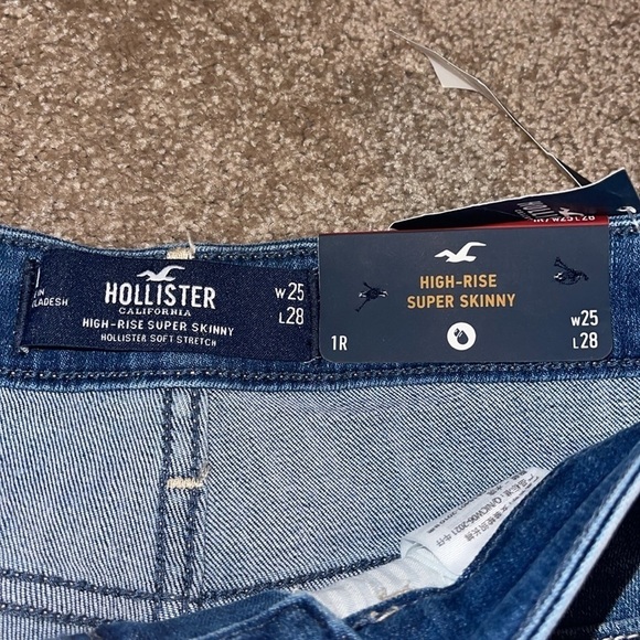 Hollister HIGH-RISE Distressed Medium WASH SUPER SKINNY JEANS. Size 25 GG - Picture 5 of 6
